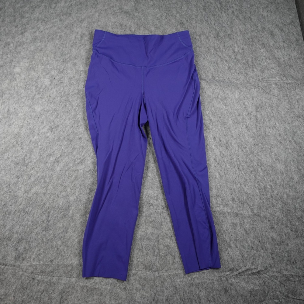 Lululemon Leggings Womens 8 Blue Base Pace High Rise Crop 23" Brushed Nulux Yoga